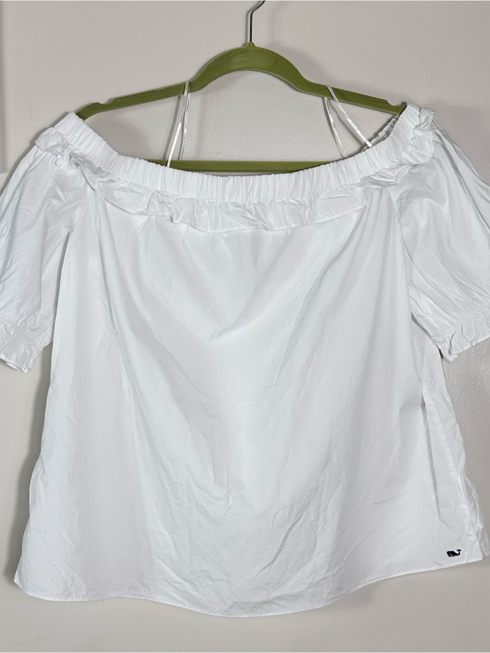 Vineyard Vines by target White Off-Shoulder Ruffle Blouse
